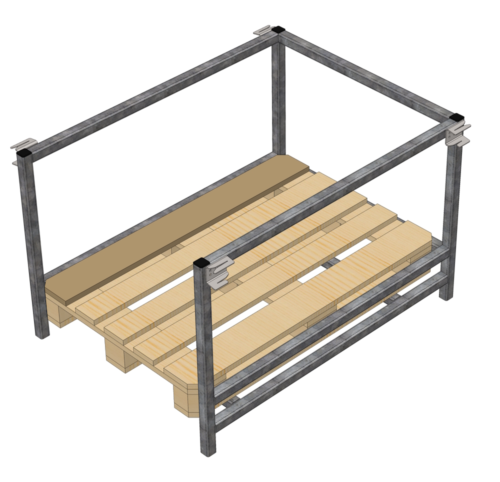 Big bag holder for euro pallets